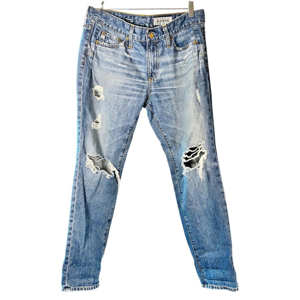 AG Adriano Goldschmied The Beau Slouchy Skinny Jeans 27 Distressed